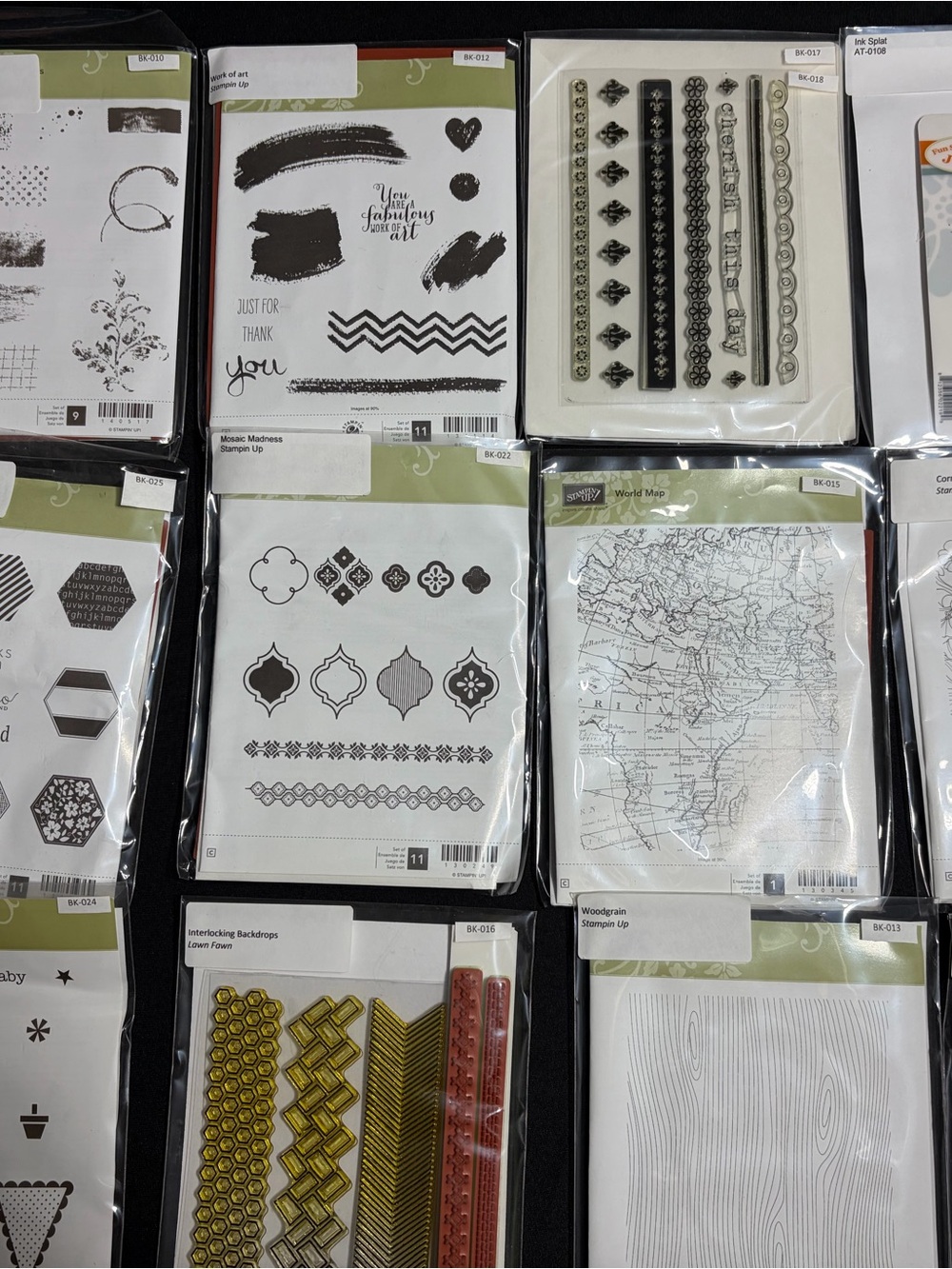 Stampin' Up! Black and White Decorative Stamp Sheet Assortment.
